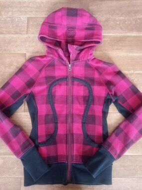 Rare Vintage Lululemon Scuba Hoodie Buffalo Plaid Camp Check Hoodie Size 4